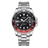 Silver with Red and Black